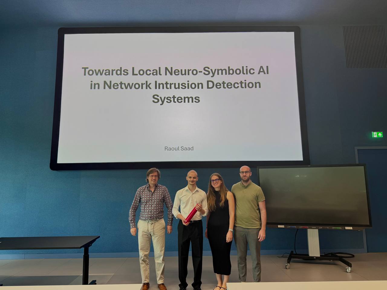 Raoul at his Master's thesis defense